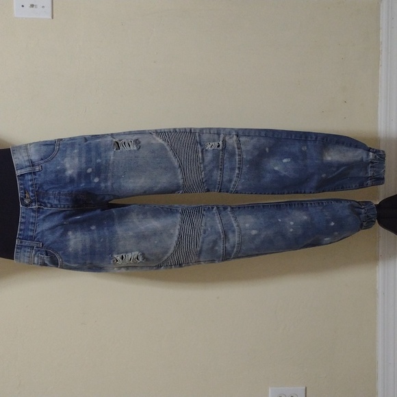 Royal Seven Limited Edition Distressed Blue Denim Jogger Jeans Mens - Picture 1 of 7